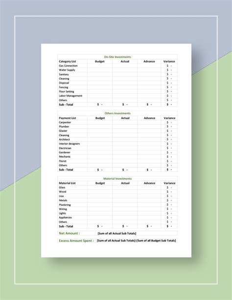 Construction Project Budget Template in Google Docs, Word, Excel, Pages, PDF, Numbers, Google ...