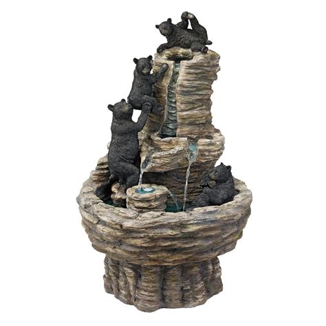 Design Toscano Ky1015 Rocky Mountain Splash Black Bears Garden Fountain