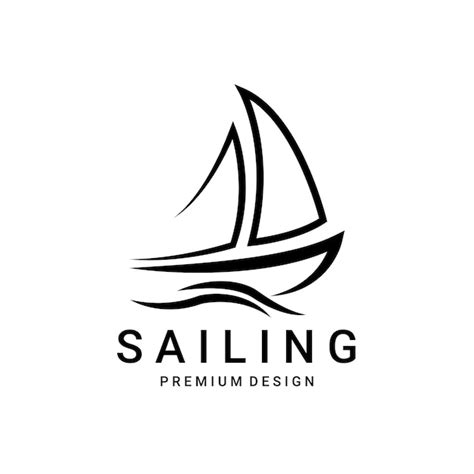 Premium Vector Simple Sailboat Logo Sailboat On Sea Ocean Wave With