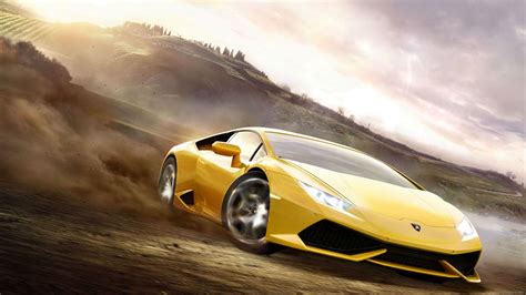 Drifting Yellow Lamborghini Forza Horizon Live Wallpaper