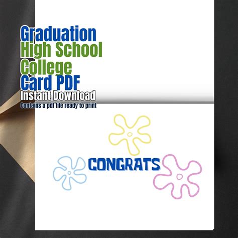 College Graduation Card, High School Graduation Card, Instant Download ...