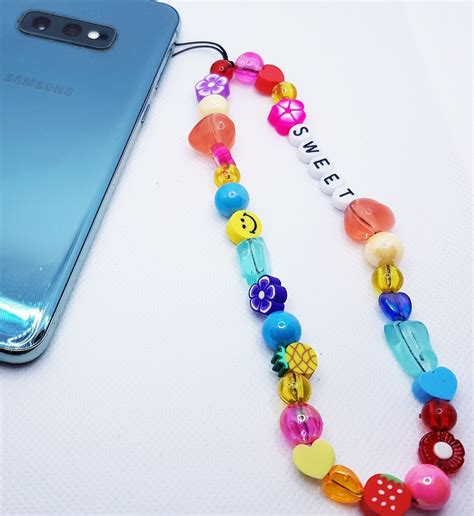 Custom Beaded Phone Charm Cute Y K Style Phone Chain Charm Etsy