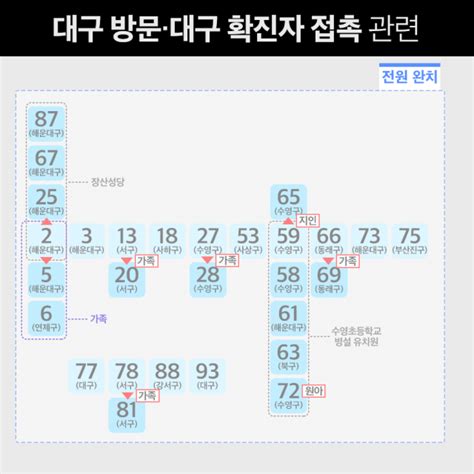 19일 부산 코로나19 확진자 관계도 사랑제일교회·광복절 집회 관련 포함 총 14명 확진 부산일보