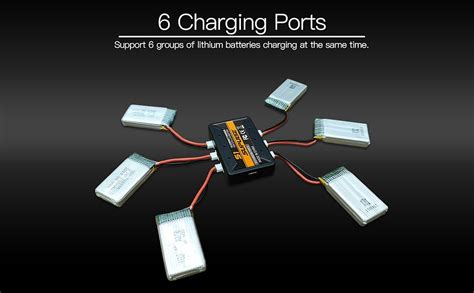 Supulse Lipo Battery Charger Dc 37v 1s 1 Cell Rc Charger Micro 6 Ports Compact