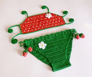 Ravelry Strawberry Bikini Two Pieces Swimsuit Pattern By Luba Davies
