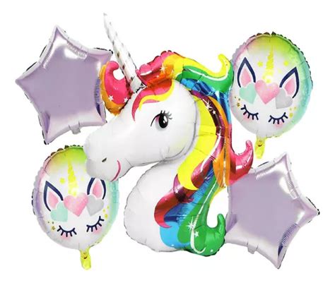 Globos Metalicos Unicornio Arcoiris Decoracion Cumplea Os Meses Sin