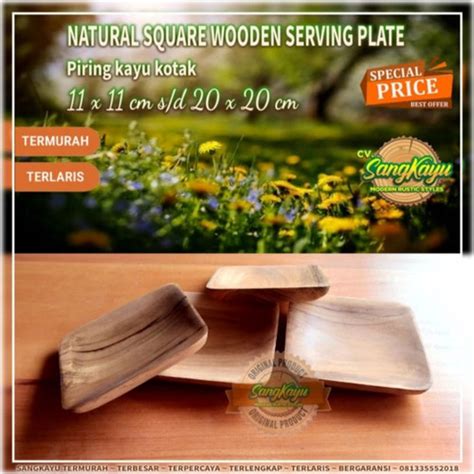 Jual Piring Kayu Kotak Piring Saji Kayu Wooden Serving Plate Mangkok