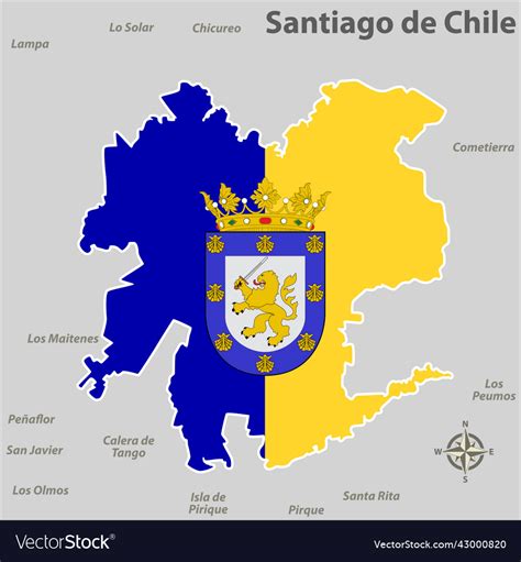 Map of santiago chile Royalty Free Vector Image