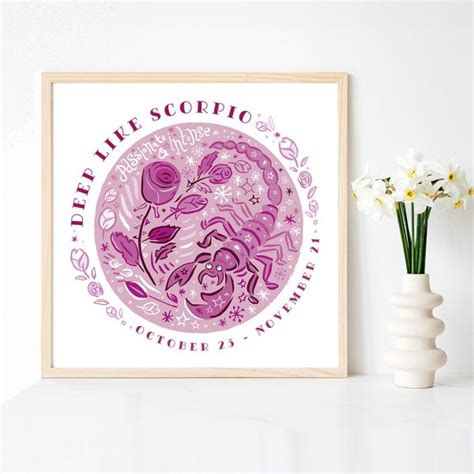 Scorpio Cute Zodiac Art Series Print Lila Hunnisett Art