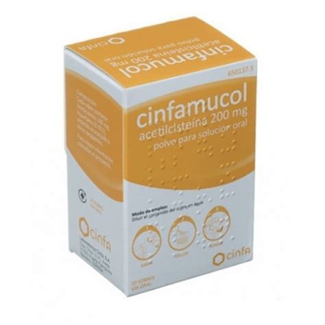 Cinfamucol Acetilcisteina Mg Sobres Polvo Para Solucion Oral