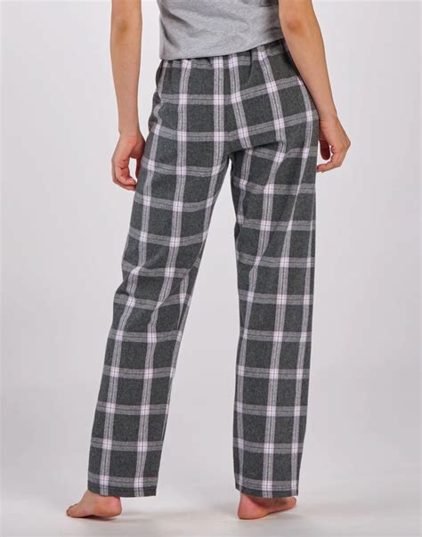 Boxercraft Womens Haley Charcoal Lavender Plaid Flannel Pajama Pant