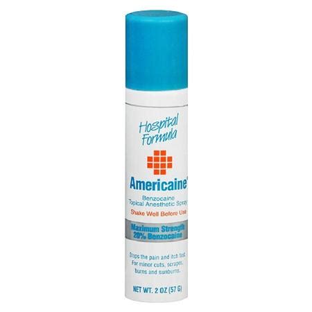 Americaine Topical Anesthetic Spray, 2 oz - Maximum Strength "Hospital ...