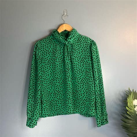 Jaclyn Smith Tops Jaclyn Smith Vintage Green Blouse With Black