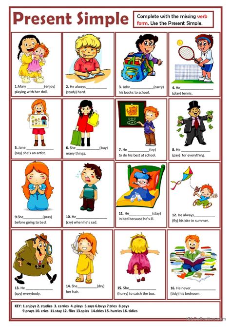 Present Simple English Esl Worksheets Pdf And Doc