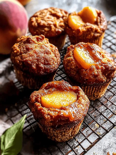 Irresistible Jumbo Caramel Peach Cobbler Muffins for Summer