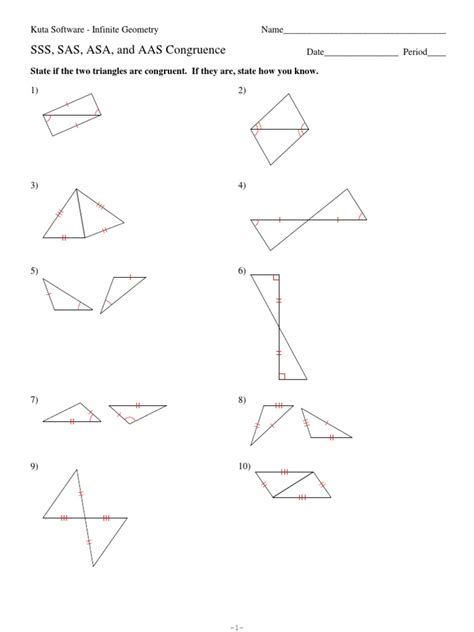 Triangle Congruence Worksheet | Space | Mathematical Analysis | Free 30 ...