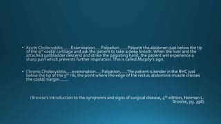 MURPHY'S SIGN of cholecystitis/gallbladder: sign of acute or chronic ...