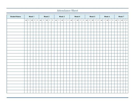 √ Teacher Attendance Sheet Template