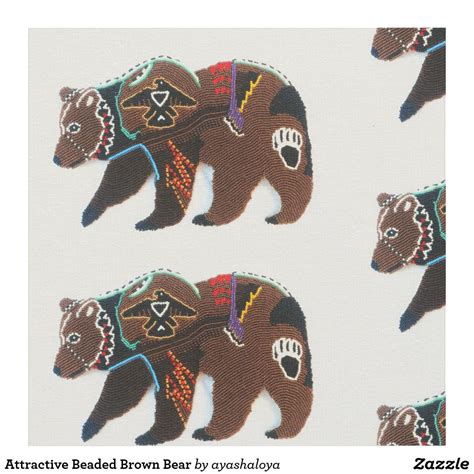 Attractive Beaded Brown Bear Fabric Beading Patterns Native American