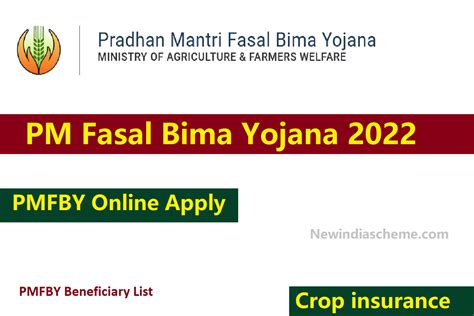 Pradhan Mantri Fasal Bima Yojana Form Pdf 2022 Archives New India Scheme