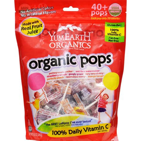 Yummy Earth Lollipop Organic 40 Plus Assorted 8 5 Oz Pack Of 3