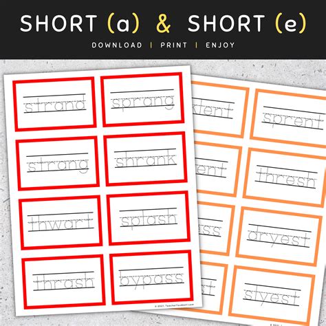 Cccvcc Words Tracing Flashcards Short Vowels A E I O U Cccvcc Word