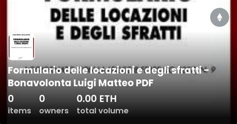 Formulario Delle Locazioni E Degli Sfratti Bonavolonta Luigi Matteo