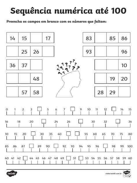 Atividade Sequencia Numerica Ate 100 - BR M 1645739340 Atividade de Sequencia Numerica Ate 100 - Ver - 1 | PDF