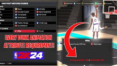 ALL ATTRIBUTE REQUIREMENTS FOR THE BEST DUNK ANIMATIONS In NBA 2K24