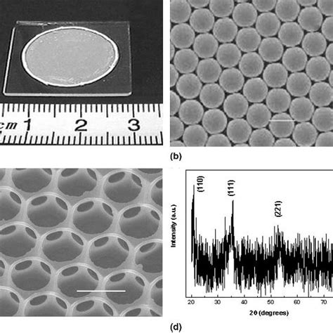 FE SEM Images Of A The 2D FeO OH Pore Array Prepared With 0 08 M