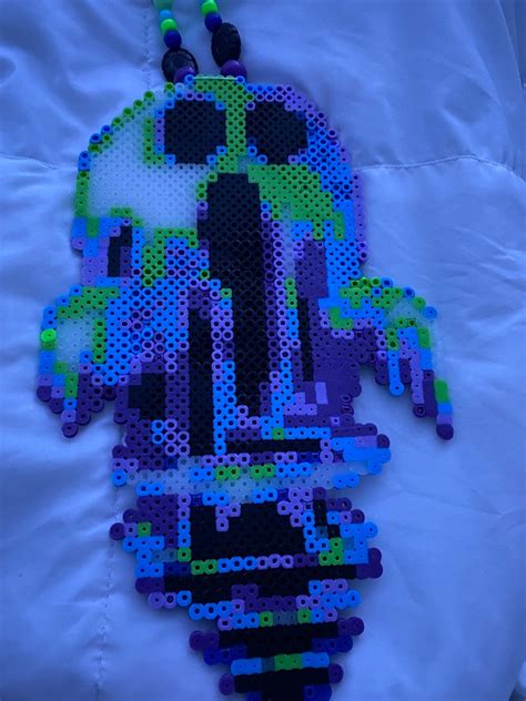 Ghost Perler Ghost Perler Necklace Rave Perler Festival Etsy