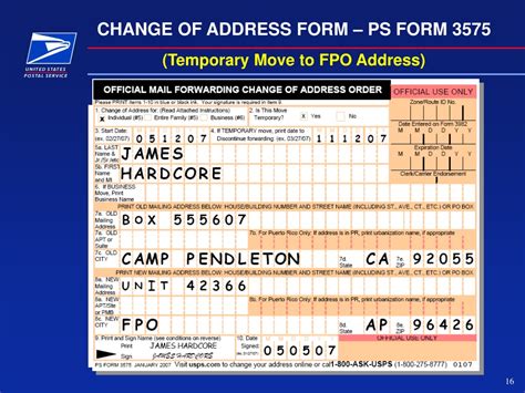 Printable Change Of Address Form Usps