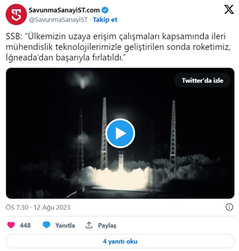 Roketsan ın uzaya yolculuğu devam ediyor Sonda Roketi İğneada dan