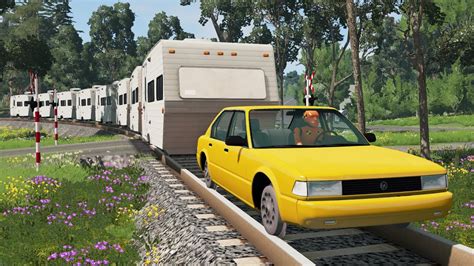 Caravan Train Crashes Beamng Drive Youtube