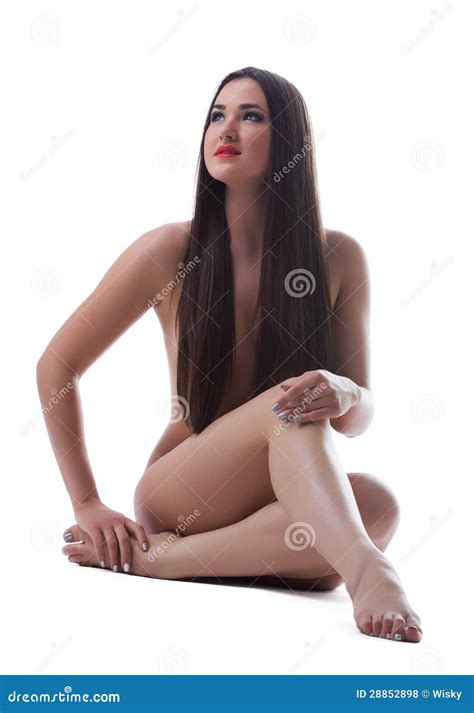 Pretty Woman Posing Nude With Beautiful Long Hair Stock Photo Image Of Back Naked