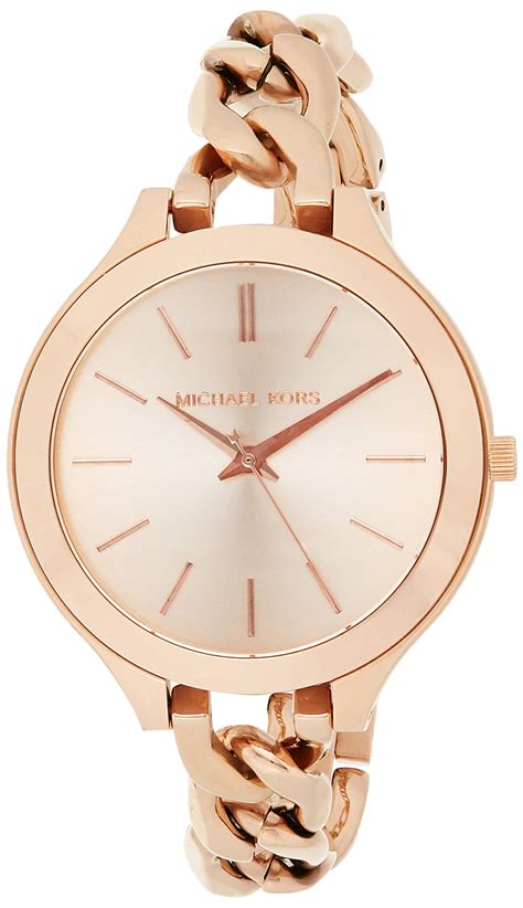 Buy Michael Kors Women S Mk Slim Runway Rose Gold Tone Stainless