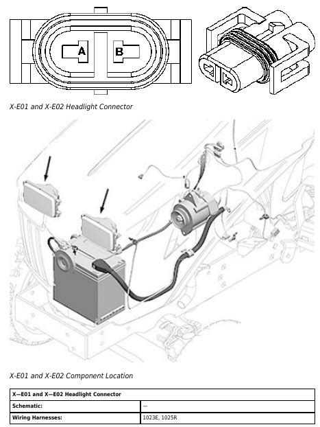 John Deere 1023e 1025r And 1026r X E01 And X E02 Headlight Connector Diesel Engines