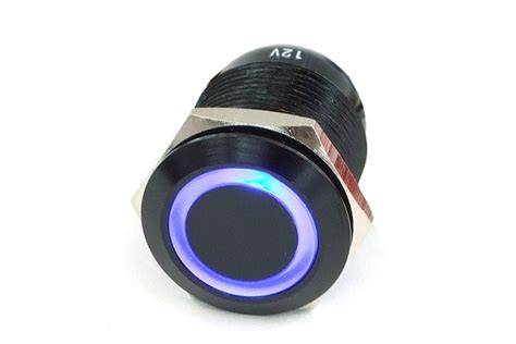 Bouton Anti vandalisme Noir LED BLEU DocMicro Tuning Câble