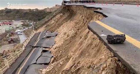 Landslide Destroys Highway In Baku Azerbaijan Video