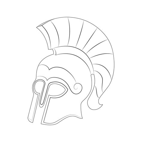 Abstract greek helmet in line style. Vector illustration. 10826278 ...