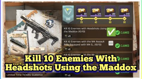 Call Of Duty Mobile Kill 10 Enemies With Headshots Using The Maddox