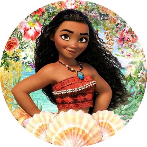 Painel Em Tecido Redondo Para Festas Moana Shopee Brasil