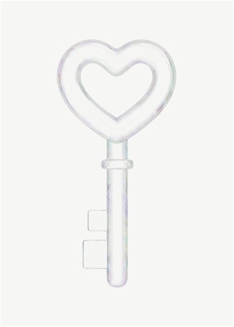 Glassy Heart Key D Valentine S Premium Psd Rawpixel