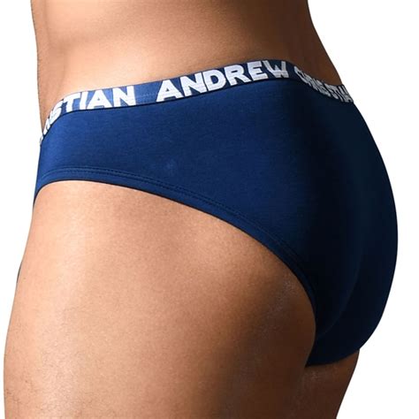 Andrew Christian Slip Almost Naked Fly Tagless Bleu Marine INDERWEAR