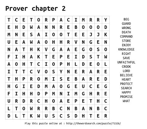 Proverbs Word Search Printable