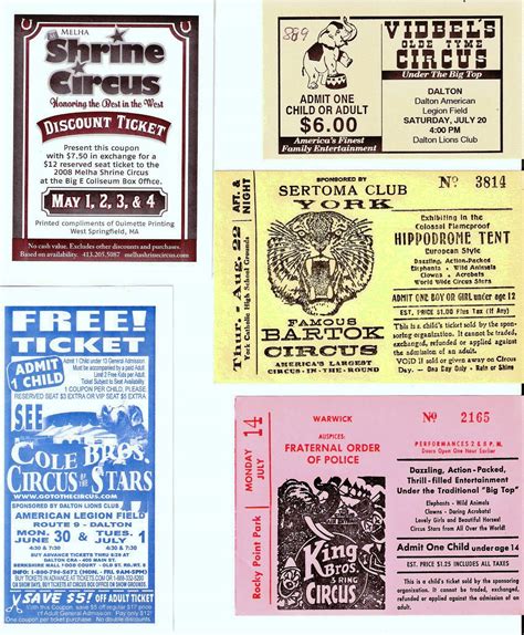 THE BALLOON MAN: ASSORTED CIRCUS TICKETS (FROM DAN McGINNIS)