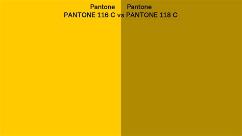 Pantone 116 C Vs Pantone 118 C Side By Side Comparison