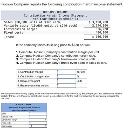 Solved Hudson Company Reports The Following Cont Solutioninn