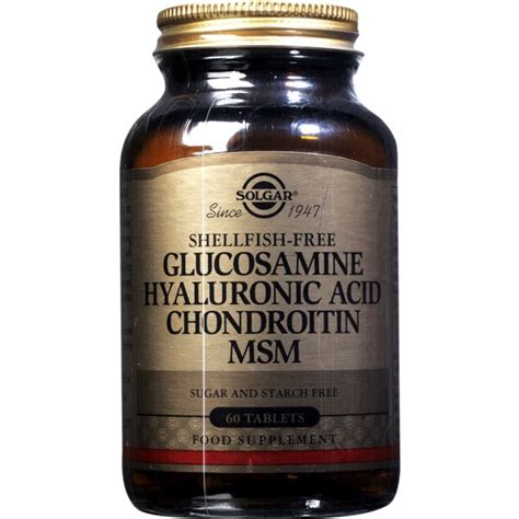 Glucosamine Hyaluronic Acid Chondroitin MSM frasco 60 cápsulas · Solgar ...