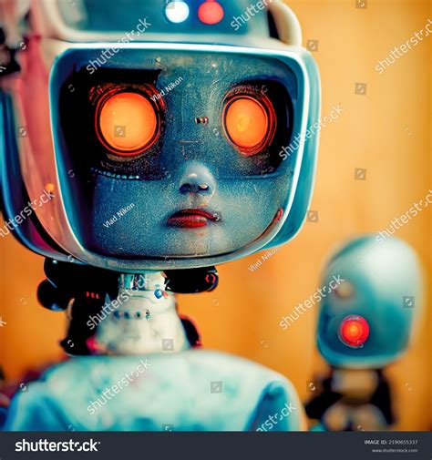 Scary Robot Baby Android Metal Mechanisms Stock Illustration 2190655337